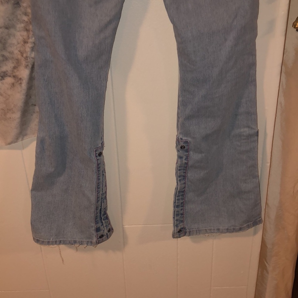 Vintage Unique Apollo Jeans size 13/14 with unique buckles and pink thread - Picture 7 of 10